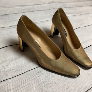 [Sesto Meucci] Gold Sparkle Hologram Heels